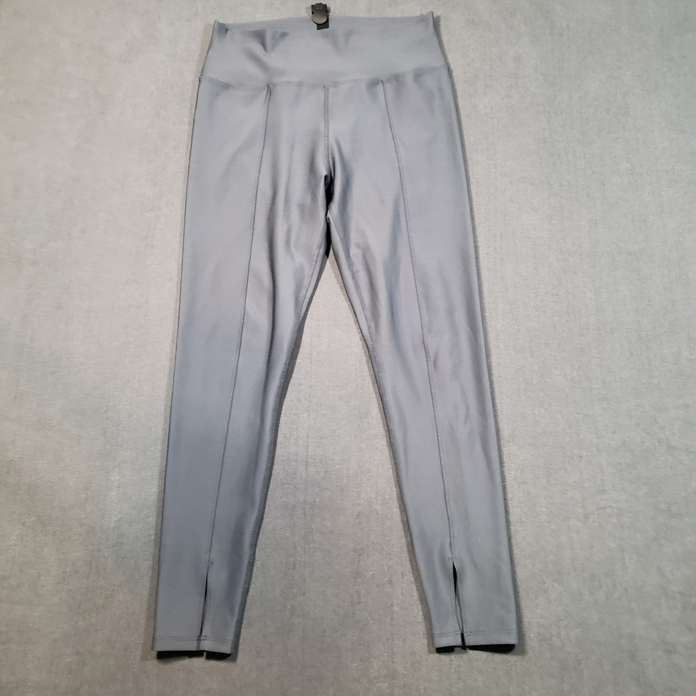 Peloton Leggings Womens Large Gray High Waisted Split Hem Seam Detail Athletic